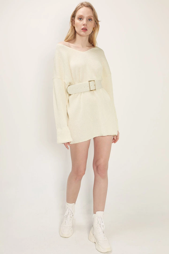 STORETS CLOTHING Kara Wide Belted Knit Dress