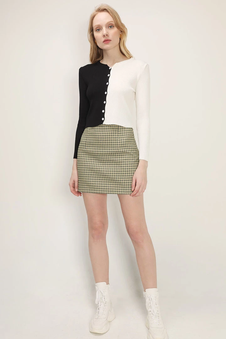 STORETS Eva Color Block Ribbed Cardigan