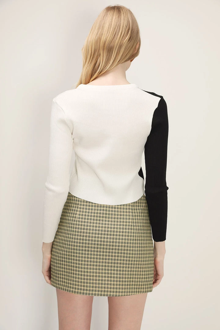 STORETS Eva Color Block Ribbed Cardigan