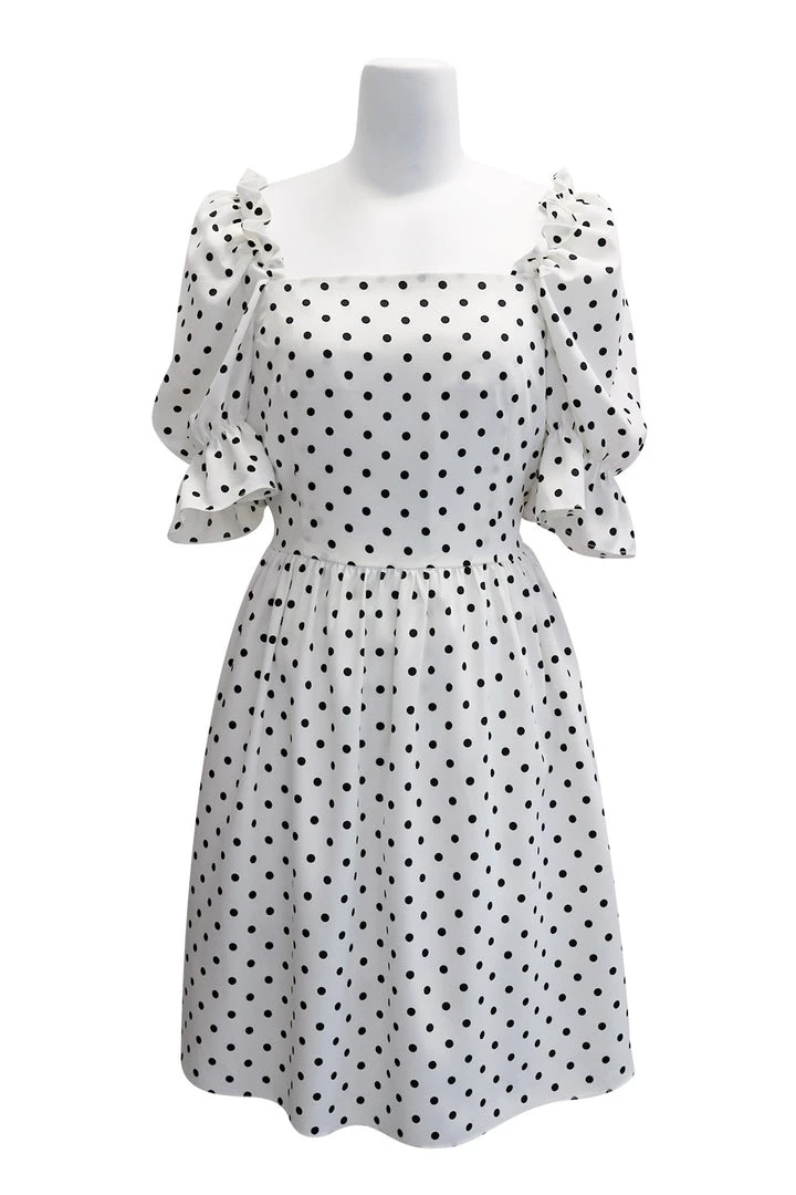 STORETS SALE CLOTHING Emily Square Neck Polka Dot Dress