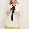 STORETS Zoey Contrast Tie Blouse CLOTHING