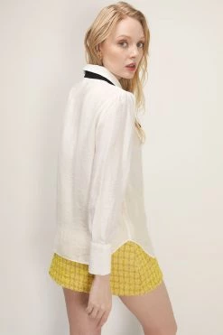 STORETS Zoey Contrast Tie Blouse CLOTHING