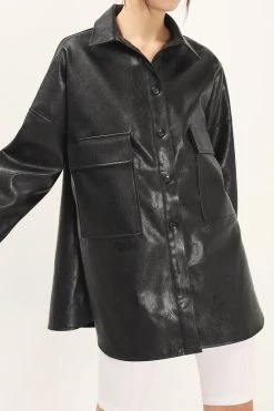 STORETS Ryann Pleather Oversized Jacket