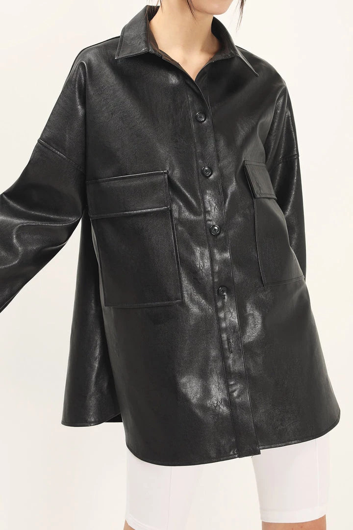 STORETS Ryann Pleather Oversized Jacket