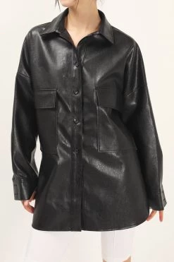 STORETS Ryann Pleather Oversized Jacket