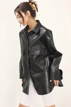 STORETS Ryann Pleather Oversized Jacket