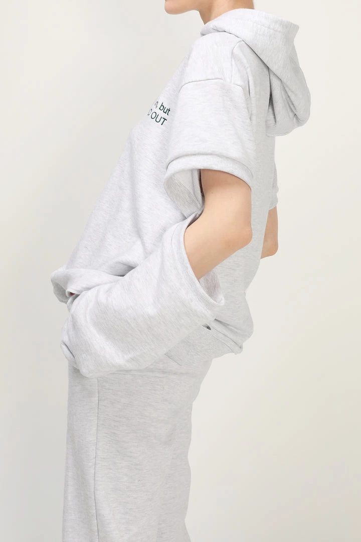 STORETS Kate Sleeve Cutout Hoodie Sweatshirt