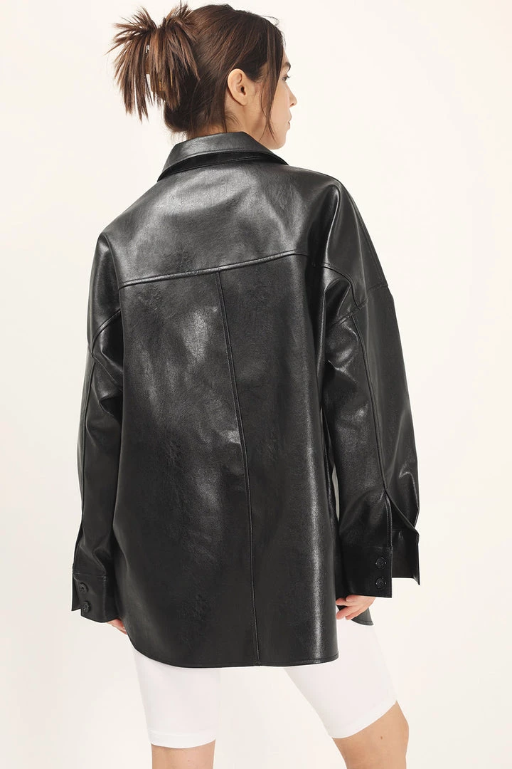 STORETS Ryann Pleather Oversized Jacket