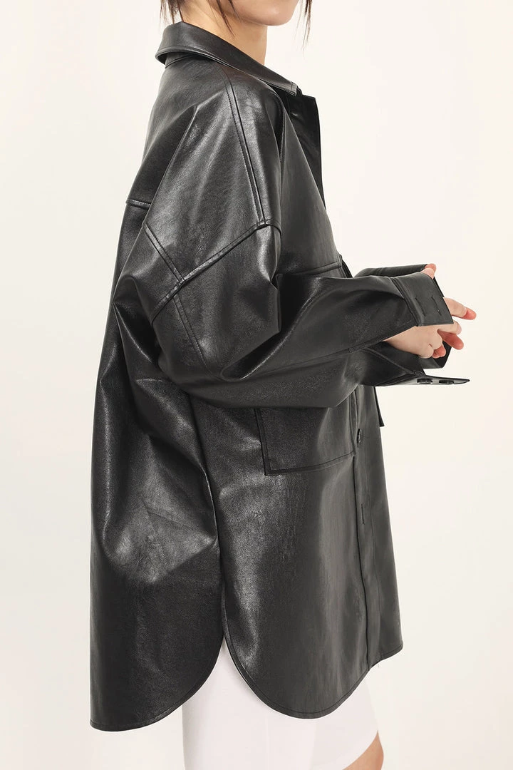 STORETS Ryann Pleather Oversized Jacket