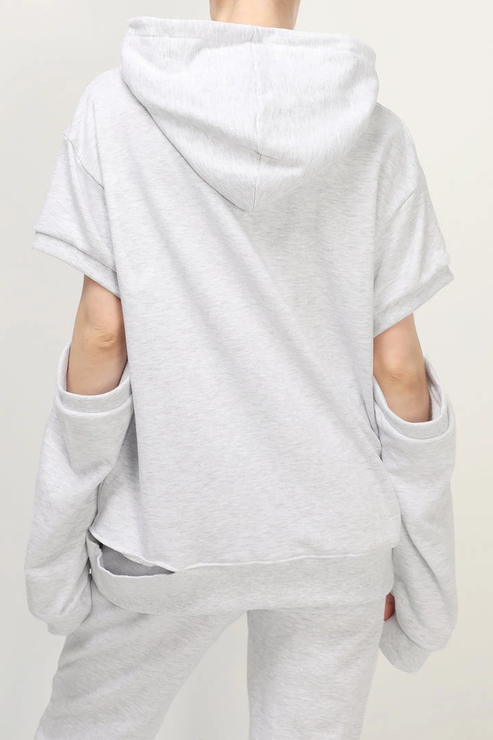 STORETS Kate Sleeve Cutout Hoodie Sweatshirt