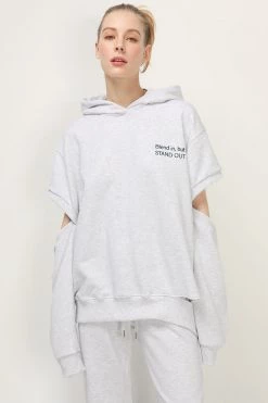 STORETS Kate Sleeve Cutout Hoodie Sweatshirt
