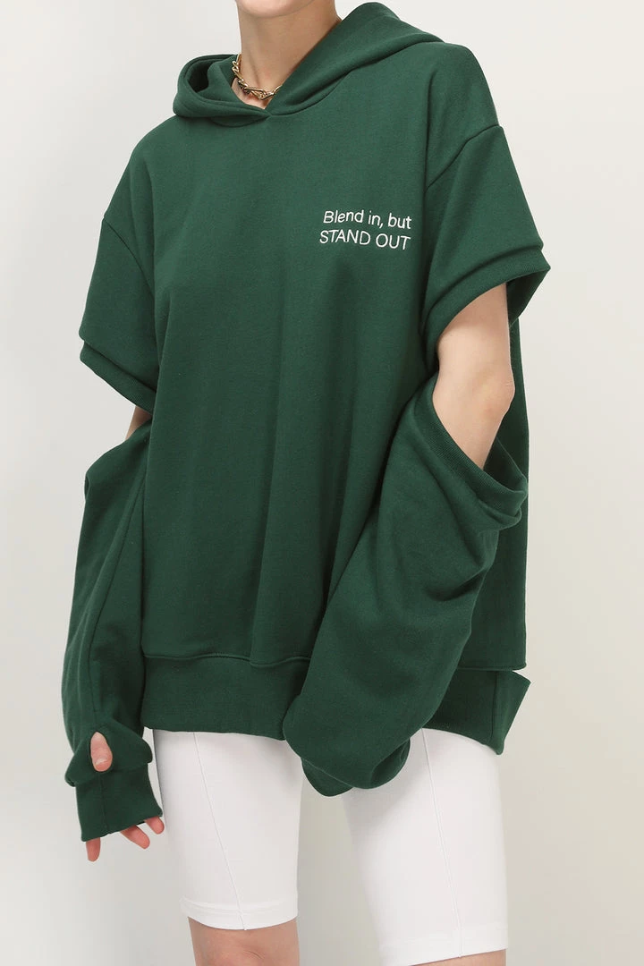 STORETS Kate Sleeve Cutout Hoodie Sweatshirt