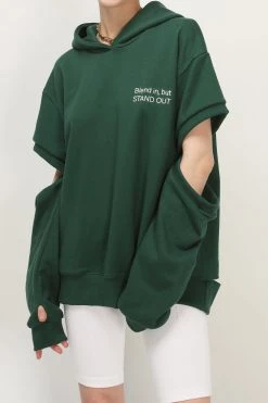 STORETS Kate Sleeve Cutout Hoodie Sweatshirt