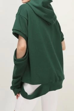 STORETS Kate Sleeve Cutout Hoodie Sweatshirt