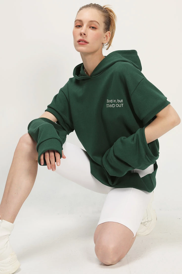 STORETS Kate Sleeve Cutout Hoodie Sweatshirt