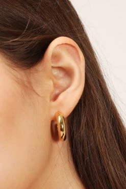 STORETS Golden Half Hoop Earrings ACCESSORIES