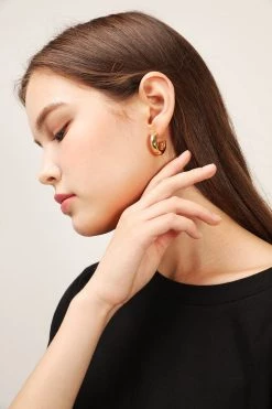 STORETS Golden Half Hoop Earrings ACCESSORIES