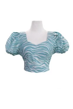 STORETS Adriana Zebra Printed Open Back Blouse CLOTHING