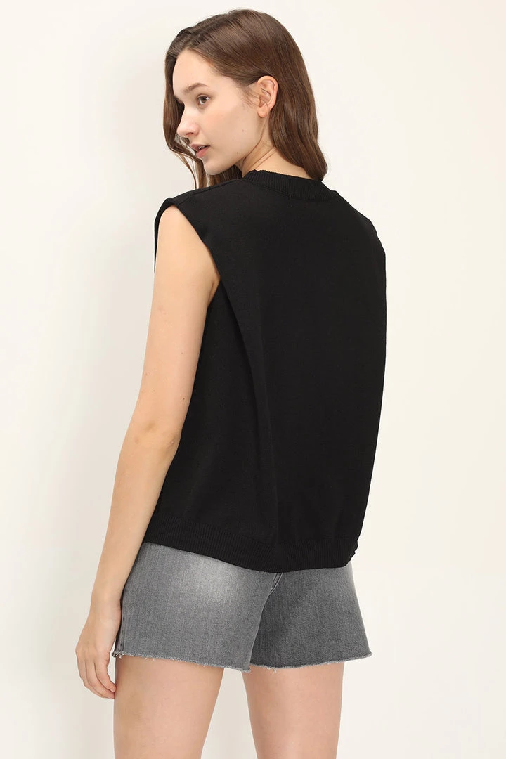 STORETS CLOTHING Juniper Padded Shoulder Knit Top