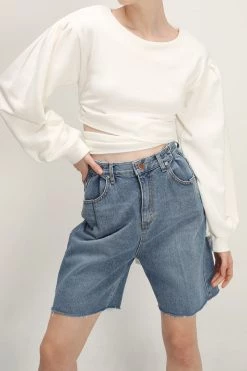 STORETS SALE CLOTHING Lola Cropped Tie Waist Sweatshirt