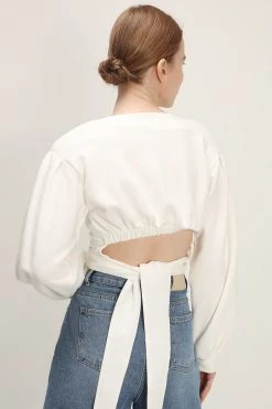 STORETS SALE CLOTHING Lola Cropped Tie Waist Sweatshirt