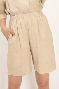 STORETS Georgia Textured Raw Edge Shorts