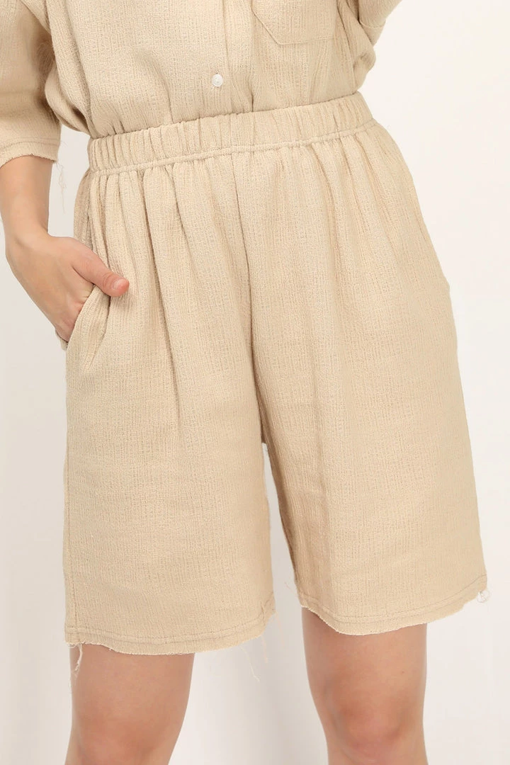 STORETS Georgia Textured Raw Edge Shorts
