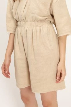 STORETS Georgia Textured Raw Edge Shorts