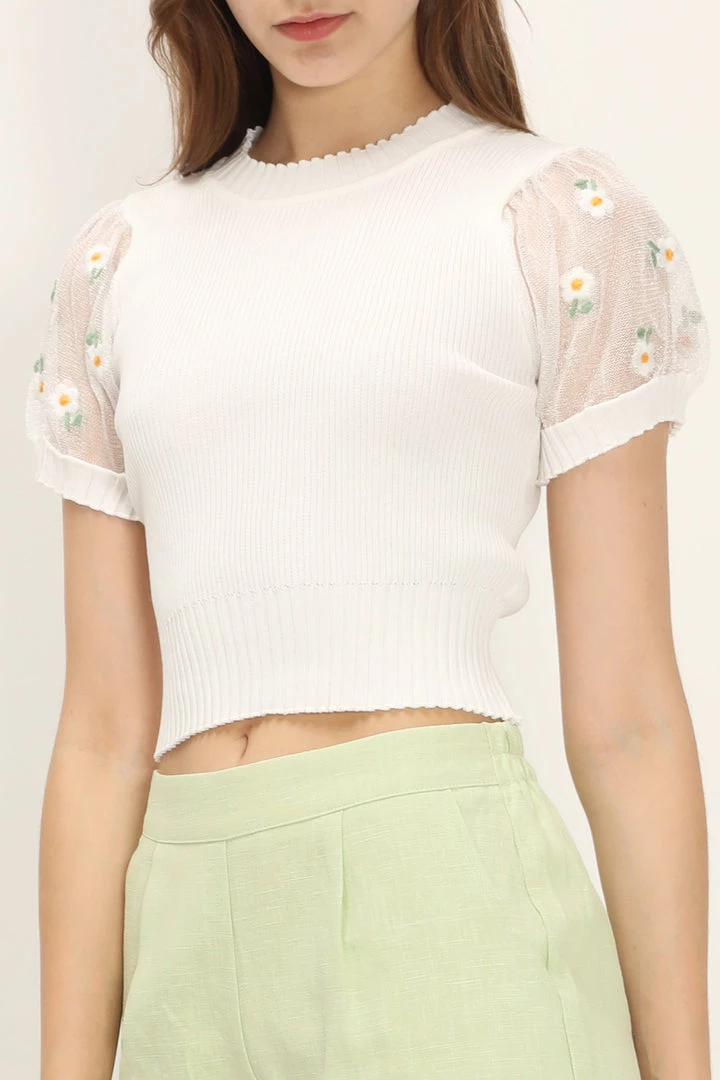 STORETS CLOTHING Isabelle Floral Sleeve Knit Top