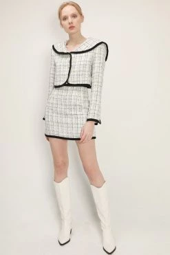 STORETS CLOTHING Brittany Tweed Trim Skirt