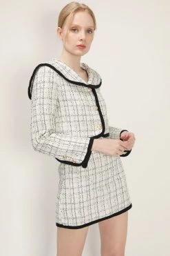 STORETS CLOTHING Brittany Tweed Trim Skirt