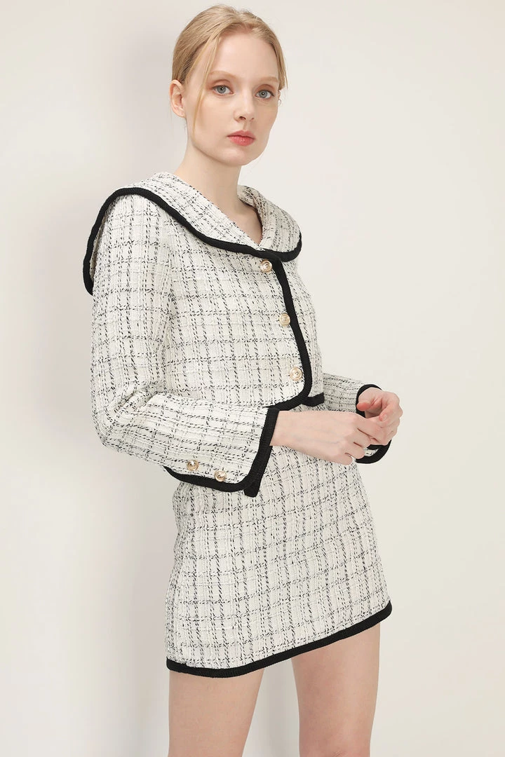 STORETS CLOTHING Brittany Tweed Trim Skirt