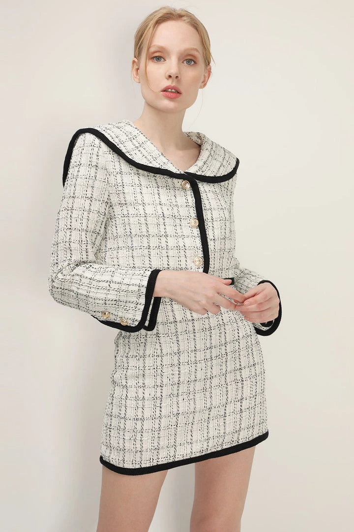 STORETS CLOTHING Brittany Tweed Trim Skirt