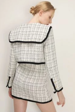 STORETS CLOTHING Brittany Tweed Trim Skirt