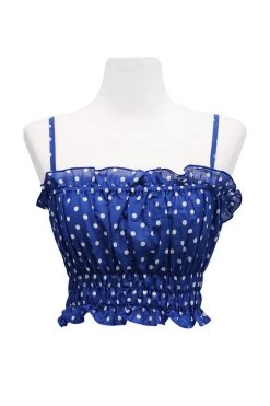 STORETS Isabel Dotted Smocked Top CLOTHING