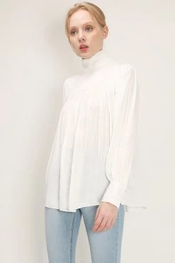 STORETS Evelyn Balloon Sleeve Ruched Blouse CLOTHING