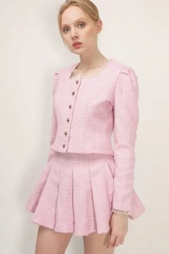 STORETS CLOTHING Nana Lace Trim Cropped Jacket