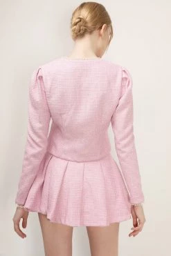 STORETS CLOTHING Nana Lace Trim Cropped Jacket