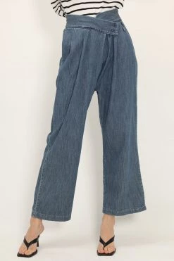 STORETS Millie Wrap Button Wide Jeans CLOTHING