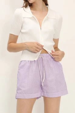 STORETS Liliana Ribbed Zip-up Knit Top