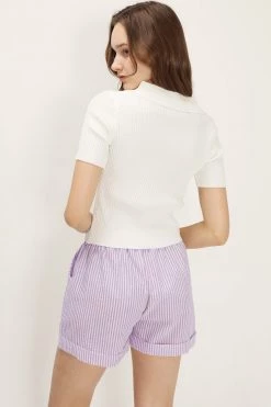 STORETS CLOTHING Liliana Ribbed Zip-up Knit Top