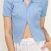STORETS Liliana Ribbed Zip-up Knit Top