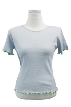 STORETS SALE Emma Contrast Lettuce Trim Top CLOTHING