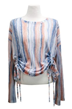STORETS SALE Julie Striped Ruched Top CLOTHING