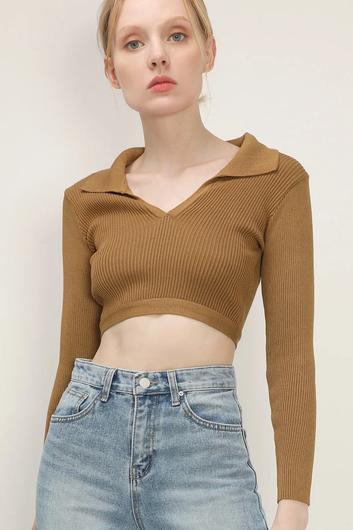 STORETS CLOTHING Sadie Tie Back Collared Top