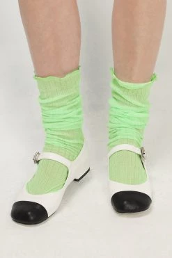 STORETS Ribbed Sheer Knee-Socks