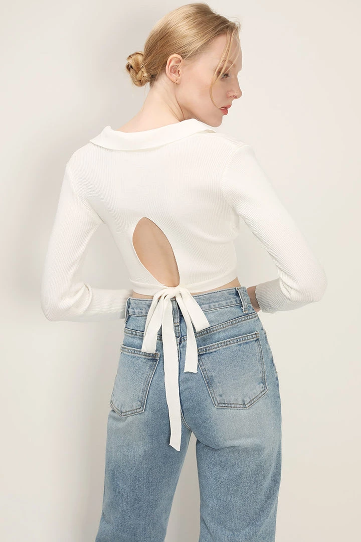 STORETS Sadie Tie Back Collared Top