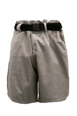 STORETS CLOTHING Olive Paperbag Waist Belted Shorts