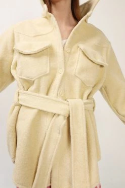 STORETS Amelia Fuzzy Belted Shacket CLOTHING