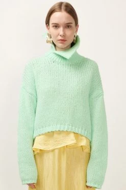 STORETS CLOTHING Leah Asymmetric High Neck Sweater